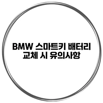 BMW 스마트키 배터리 교체 시 유의사항