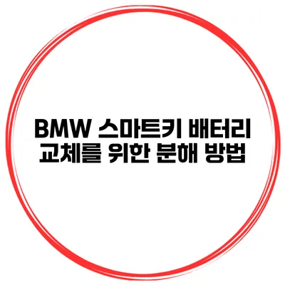BMW 스마트키 배터리 교체를 위한 분해 방법