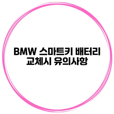 BMW 스마트키 배터리 교체시 유의사항