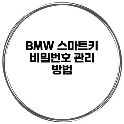 BMW 스마트키 비밀번호 관리 방법