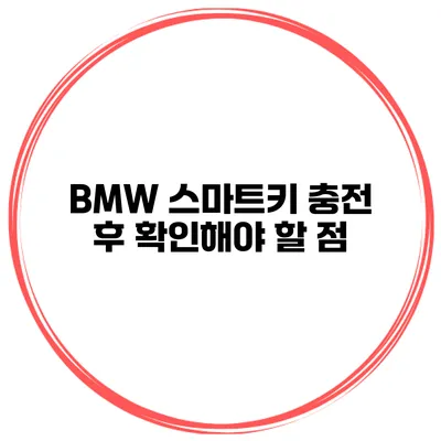 BMW 스마트키 충전 후 확인해야 할 점