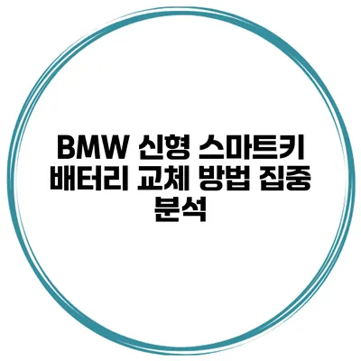 BMW 신형 스마트키 배터리 교체 방법 집중 분석