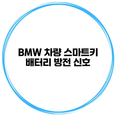 BMW 차량 스마트키 배터리 방전 신호