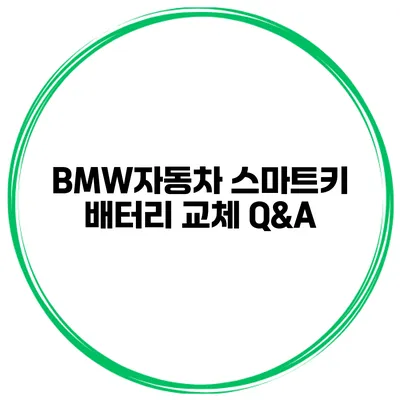 BMW자동차 스마트키 배터리 교체 Q&A