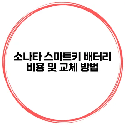 소나타 스마트키 배터리 비용 및 교체 방법