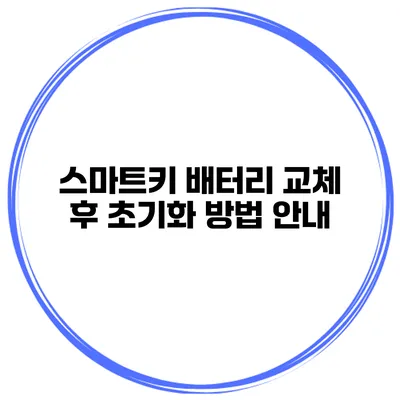 스마트키 배터리 교체 후 초기화 방법 안내
