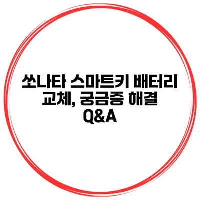 쏘나타 스마트키 배터리 교체, 궁금증 해결 Q&A