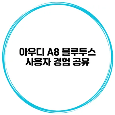 아우디 A8 블루투스 사용자 경험 공유