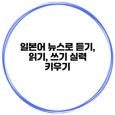 일본어 뉴스로 듣기, 읽기, 쓰기 실력 키우기