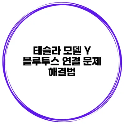 테슬라 모델 Y 블루투스 연결 문제 해결법
