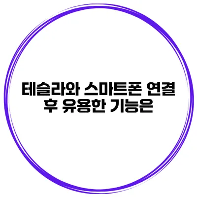테슬라와 스마트폰 연결 후 유용한 기능은?