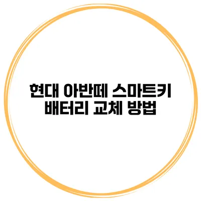 현대 아반떼 스마트키 배터리 교체 방법